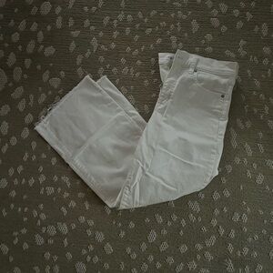 J. Crew White Wide-Leg Crop Pants